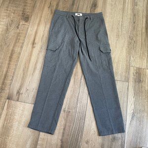 Joseph Abboud Pants Mens 34x30 Gray Flannel Cargo Casual Stretch Trousers